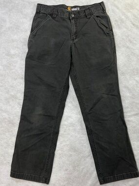 Carhartt Men's 32x30 Charcoal Gray Rugged Flex Rigby Relaxed Canvas Work 102291